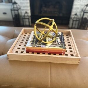 West Elm - Wood Cut Gingham Tray